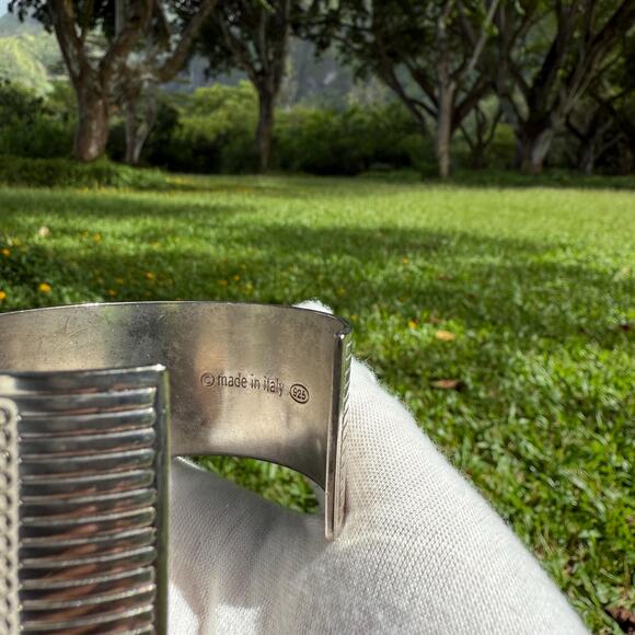 Vintage Gucci Cuff Bracelet 925 Sterling Made in Italy Authentic 56 grams - Picture 8 of 10